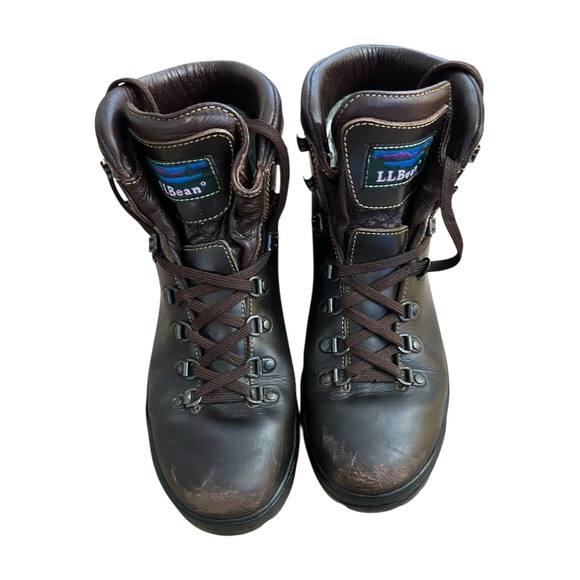 LL Bean Cresta Womens Brown Leather Gore-tex Vibram Sole Hiking Trail Boots Sz 8 - Picture 3 of 16